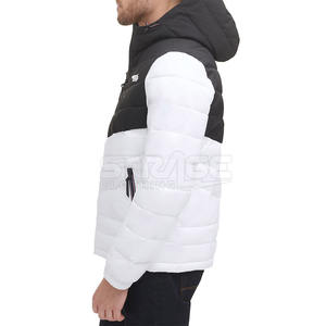 Nouvelle arrivée, prix bas, veste d'hiver en toile matelassée à capuche pour homme, de haute qualité, légère, écologique, logo frontal, faible MOQ - Product Image 3