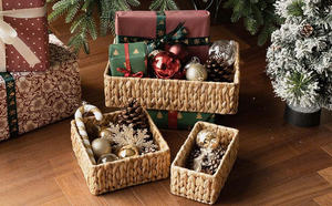 Panier de rangement pour plateau fait main, jacinthe d'eau écologique, fibre végétale tissée dans le respect de l'environnement - Product Image 6