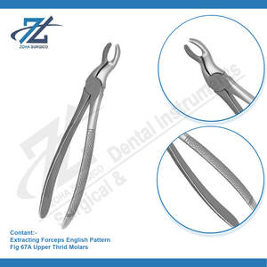 Molares superiores Fig 67A Fórceps de extracción Extracción de dientes Fórceps quirúrgicos Patrón inglés Conjunto dental Instrumentos quirúrgicos - Product Image 3