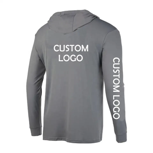 Sudadera con Capucha de Manga Larga con Logotipo Personalizado para Hombre, Secado Rápido, UPF 50, Poliéster, Ropa de Pesca, Color Sólido, Estilo Pullover - Product Image 5