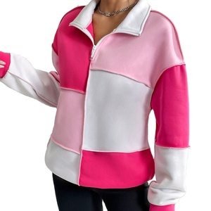 Sweat-shirt Colorblock pour femme Streetwear multicolore Pull polaire pour femme Sweat-shirt Colorblock uni 2025 - Product Image 1