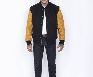 Chaqueta Varsity de Lana para Hombre, con Cuello Alto, Personalizable con Logotipo, Cálida, Transpirable, Cortavientos, Informal, Superventas, DDP - Product Image 4