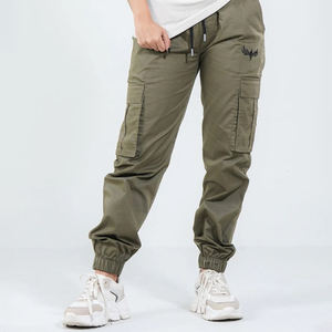 Pantalones Cargo de pierna ancha para mujer, tela de sarga suave, perfecto para transiciones de oficina a exteriores con bolsillo funcional, diseño ODM Cargo - Product Image 3