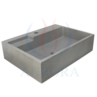 Évier en béton rectangulaire moderne, durable et écologique, personnalisable, origine Vietnam, pour salle de bain, extérieur, hôtel, école, appartement, hôpital