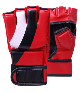 Gants d'entraînement en PU demi-doigt MMA de haute qualité 14cm épaississement résistant à l'usure dragonne réglable poignées pour la boxe OEM - Product Image 1