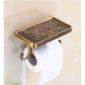 Servilletero de latón vintage con patrones de acabado dorado que agregan un toque de elegancia a la configuración formal de la Mesa de la cena - Product Image 4