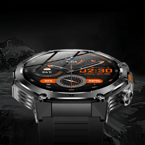 Montre connectée sportive AGM Mobile AK82, écran rond de 1,8 pouce, étanche IP68, tracker de fitness avec lampe torche pour hommes - Product Image 4