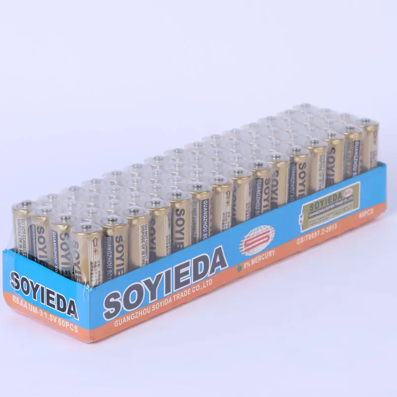 Soyieda Batterij Fabrikant In China 1.5V No.5 Droge Batterij Aa R6 1.5V Aa Carbon Zink Batterij