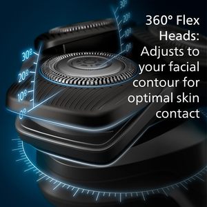 Rasoir électrique sans fil à triple lame, rasoir rotatif humide/sec avec tondeuse intégrée, étui, capuchon et support de charge, étanche IPX7 - Product Image 3