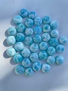 Natural Larimar Round Cabochon Gemstones Quality Calibrated Wholesale Loose Gemstones for Jewelry Making, All Sizes - Product Image 3