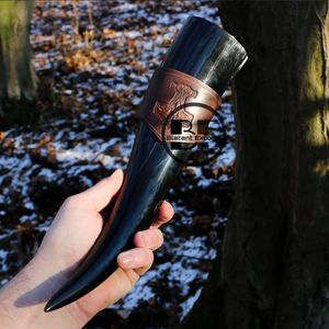 Cuerno de Buey Natural 100% Original para Beber Cerveza, Hecho a Mano, Ecológico, Tallado con Motivos Religiosos de Animales, Exportador Mayorista - Product Image 1