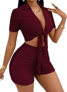 Ensemble tricoté 2 pièces pour femme : Crop top et jupe courte modeste – Collection été 2026 - Product Image 4