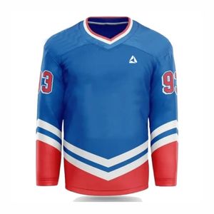 เสื้อเจอร์ซี่ฮ็อกกี้น้ำแข็งปรับแต่งได้แบบระเหิดสำหรับผู้ใหญ่ทีม OEM พร้อมโลโก้และตัวเลขสไตล์เครื่องแบบที่ไม่ซ้ำกัน - Product Image 2