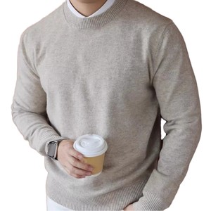 Pull en cachemire d'hiver à col rond pour homme personnalisé, style basique, approvisionnement ODM - Product Image 1