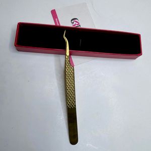 GETUP BROSONS Nouvel ensemble d'outils de précision pour extensions de cils en acier inoxydable plaqué or, étui doublé de velours rouge - Product Image 6