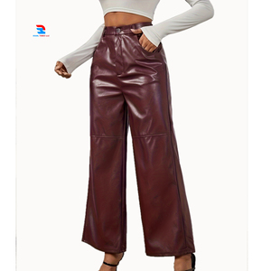 Pantalones de cuero de gran tamaño, pantalones Vintage personalizados para mujer, pantalones de calle de cuero originales a la moda - Product Image 1