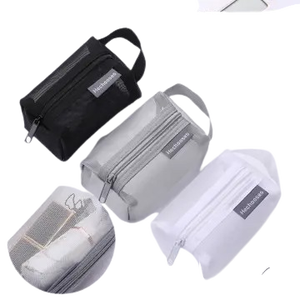 Wholesale Custom Logo Travel <b>Wash</b> <b>Bag</b> Nylon Mesh Cosmetic Pouch Transparent Zipper Makeup Organizer <b>Bag</b> For Toiletries - Product Image 6