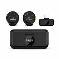 Microphone cravate sans fil portable 1-vers-2 avec suppression intelligente du bruit par IA pour le streaming en direct (vente en gros)