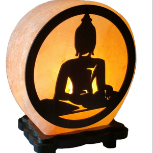 Buddha Himalayan pink Salt with <b>Dimmer</b> Cord and Bulb - Product Image 1