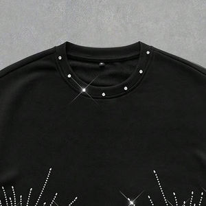 เสื้อยืดผู้ชายคุณภาพพรีเมียมขายส่ง ผ้าฝ้าย 100% ประดับคริสตัล ระบายอากาศได้ดี ผ้าถัก ปรับแต่งได้ สวมใส่สบายๆ - Product Image 3