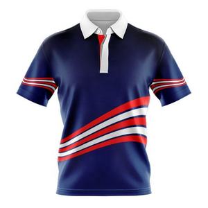 Tissu cool polyester spandex de haute qualité pour hommes pour polos Logo personnalisé Nouveau motif sublimé à manches courtes en bambou - Product Image 3