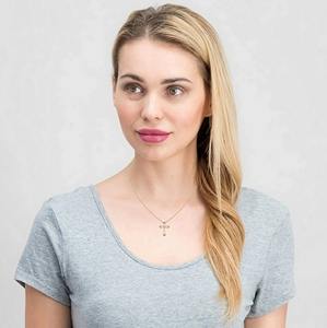 Best Offer IGI Certified VVS Lab Grown Diamond 14k Solid Gold <b>Cross</b> Pendant <b>Necklace</b> <b>For</b> <b>Women</b> Fashion Jewelry At Low Price - Product Image 4