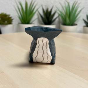 YEEYAYA intagliato a mano 4 \ "blu scuro scultura in legno di balena scultura in legno statua per la decorazione di arte stile arte animale acquatico camera decorazione - Product Image 6