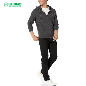 Ventes en gros de sweats à capuche unisexes personnalisés OEM, coupe classique, couleur unie, fermeture éclair |   Nouveaux sweats à capuche en molleton français 100% coton pour l'hiver - Product Image 6
