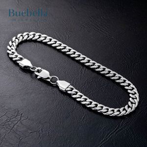 6mm 925 Sterling Silver 14K <b>White</b> <b>Gold</b> Plated Cuban Link <b>Bracelet</b> Hip Hop Style For Men - Product Image 3
