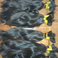 Cheveux Indiens Naturels Vierges Non Traités Remy en Vrac, Extensions de Temple du Tamil Nadu, Double Trame Faite à la Machine, Super Double Drawn, Perm