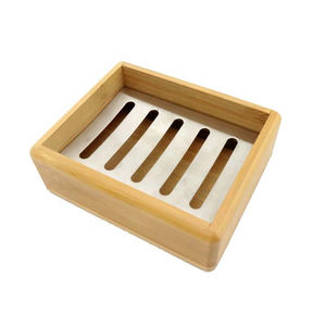 Vente directe d'usine accessoire de salle de bains porte-savon en bois de bambou porte-savon carré porte-savon meilleur prix - Product Image 1