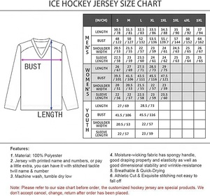 Maillots d'entraînement de maillot de hockey personnalisés pour hommes jeunes Logo de numéro de nom imprimé cousu personnalisé - Product Image 6