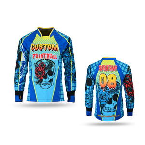 Maillot de Paintball de qualité tournoi évacuant l'humidité unisexe adulte maillots tissu extensible numéros d'équipe poignets réglables 100% - Product Image 4