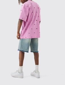 Nouveauté 2026 T-shirts pour hommes personnalisés, de marque, grande taille, effet vieilli et teinture surdimensionnée, qualité supérieure, vente en gros - Product Image 5