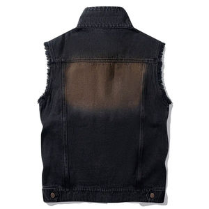 เสื้อกั๊กผ้ายีนส์ของผู้ชายเสื้อแจ๊กเก็ตผ้าฝ้าย100% แบบมืออาชีพออกแบบได้ตามที่ต้องการสำหรับฤดูหนาว - Product Image 2