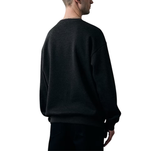 Sweat-shirt à col rond 100% coton mélangé pour hommes, coupe ample, décontracté, style solide, saison d'automne, technique teintée et délavée - Product Image 2