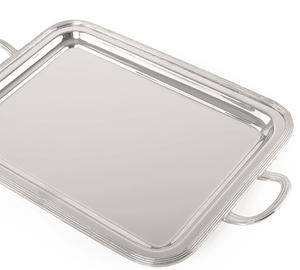 Premium Quality Aluminium Metal Handicraft Wedding Serving Decorative <b>Tray</b> Smooth Texture Durable Handle Design for Banquets - Product Image 2