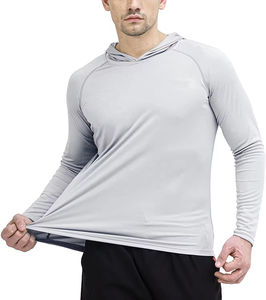 Custom Sublimation Print <b>Mens</b> Hooded <b>T</b>-<b>Shirt</b> | <b>Raglan</b> Long Sleeve Polyester Spandex Hoody Tshirts | Bulk Wholesale Sportswear - Product Image 3