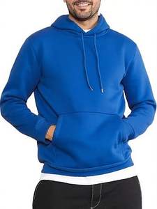 Sudaderas con capucha informales de invierno para hombre Color sólido 100% algodón Ajuste regular con diseño de bolsillo Secado rápido y transpirable - Product Image 4