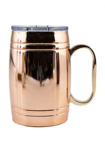 Design moderne Vertical Diamant Poignée en cuivre naturel Chope à bière Finition mate Émail Barware Gobelets en acier inoxydable pour les fêtes - Product Image 3