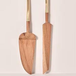 ชุดมีดและเค้กแฮนด์เมดเป็นมิตรกับสิ่งแวดล้อมทำด้วยมือด้ามโลหะใช้กับเครื่องล้างจานได้ - Product Image 1