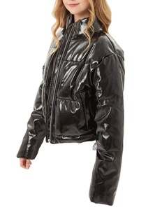 Chaqueta acolchada recortada de algodón suave de lujo para mujer, abrigo cálido de invierno de piel de oveja para mujer, abrigo de burbujas de cuero, tejido de camuflaje - Product Image 1