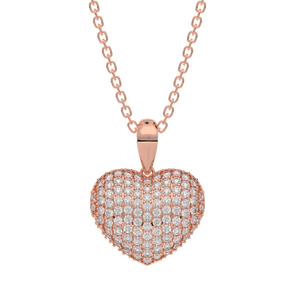 Collar con colgante en forma de corazón de oro macizo de 10K de alta calidad, joyería fina personalizada con piedra CZ chapada en rodio para la fabricación de joyas - Product Image 2