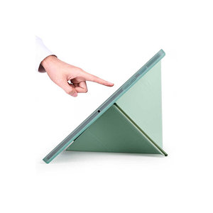 Étui intelligent Netzy 2020 pour Galaxy Tab A7 10.4 T500 vert clair, pliable en trois parties avec compartiment pour stylet et support en PC - Product Image 5