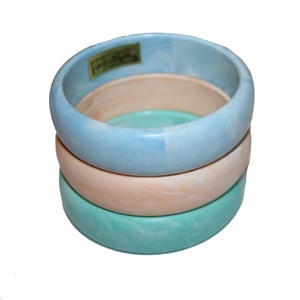 Juego de Brazaletes Clásicos de Cerámica y Resina, Diseño Único en Rosa Pastel, Azul y Verde Azulado, Joyería Unisex de Diseño, Forma Redonda, para Boda, Mujer - Product Image 5
