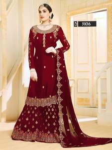 Diseñador exclusivo pesado Georgette Salwar Kameez Dupatta con bordado de secuencia trabajo elegante última tendencia para adultos - Product Image 4