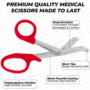 Vaslcare EMT Trauma Shear Utility Vendaje Tijeras Primeros Auxilios Manual de Emergencia Tijeras de Acero Inoxidable Instrumento Quirúrgico Base - Product Image 2
