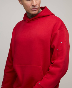 Sudadera con Capucha Roja para Hombre, Estilo Británico, de Alta Calidad, con Estampado de Lujo, Estilo Urbano, de Felpa Francesa, Corte Holgado - Product Image 5