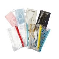 Vente en gros de papeterie promotionnelle personnalisée Trousse à crayons transparente et étanche en PVC Sac laser en plastique