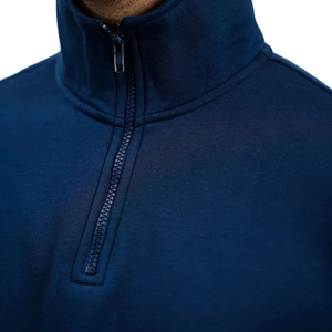 Sudadera de cuello con cremallera mezclada de algodón polar 100%, sudadera holgada Suny System, sudadera, versión básica de 380gsm para hombres - Product Image 3